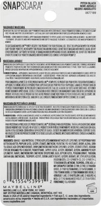 Maybelline New York Snapscara Washable Mascara, 300 WASHABLE PITCH BLACK