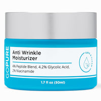 goPure Glyco-Peptide Anti Wrinkle Face Cream - Hyaluronic Acid Moisturizer for Face with Glycolic Acid, Peptides, and Vitamin E - Hydrating Facial Moisturizer with Anti-Aging Formula - 1.7 fl oz