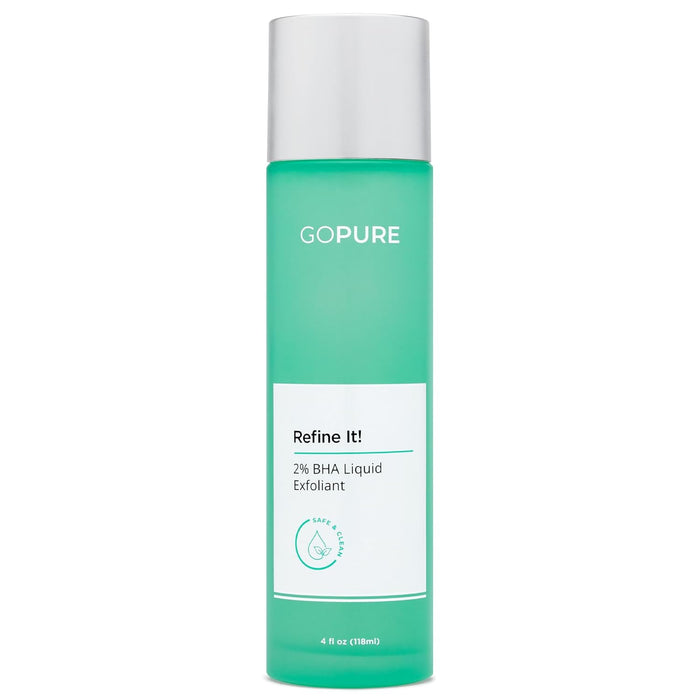 goPure Refine It 2% BHA Liquid Exfoliant – Pore refining, texture smoothing, complexion correcting, infused with nourishing fruit extracts, safe for all skin types