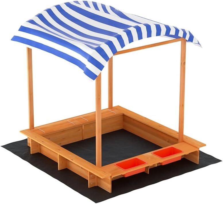Keezi Kids Sandpit, 149cm Height Wooden Water Table Sand Pit