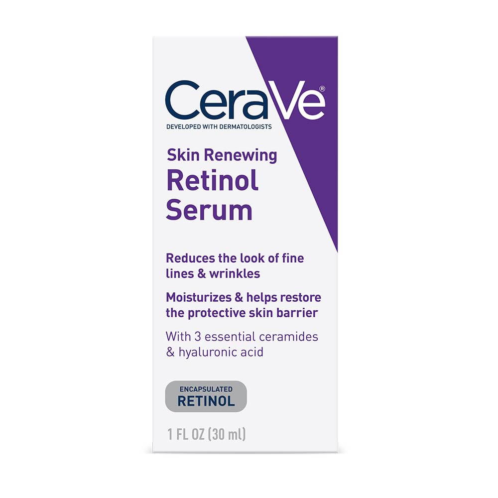 CeraVe Anti Aging Retinol Serum For Face, Encapsulated Retinol With Hyaluronic Acid, 1 Oz