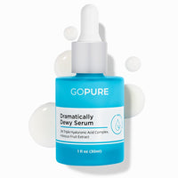 goPure Hyaluronic Acid Dramatically Dewy Serum - Hyaluronic Acid Serum for Face in a Nourishing Formula with Aloe Vera and Hibiscus Extract for Visibly Hydrated, Smoother-Looking Skin - 1 fl oz