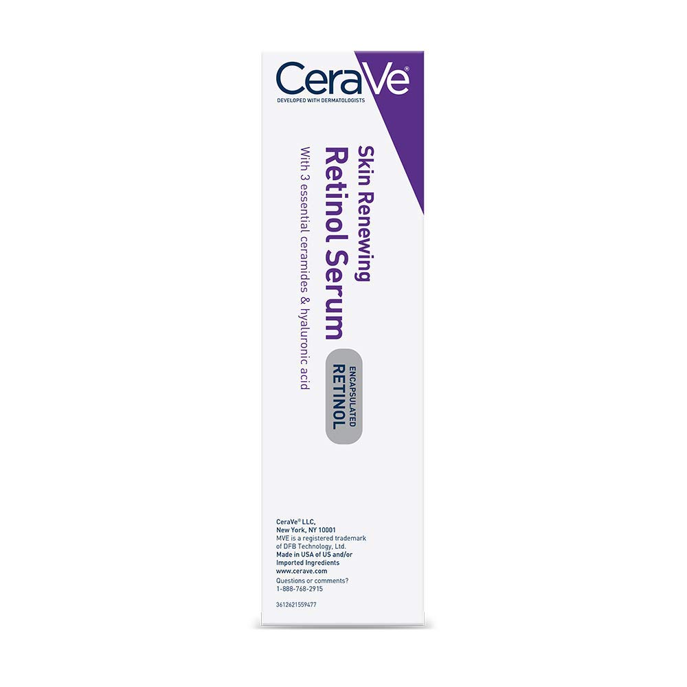 CeraVe Anti Aging Retinol Serum For Face, Encapsulated Retinol With Hyaluronic Acid, 1 Oz