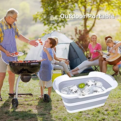 TOLEAD Collapsible Laundry Baskets, Travel Portable Toddler Bathtub, Baby Travel Essential Bath Tub