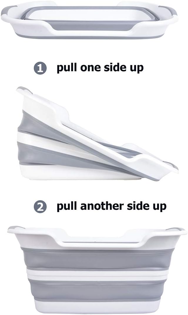 TOLEAD Collapsible Laundry Baskets, Travel Portable Toddler Bathtub, Baby Travel Essential Bath Tub