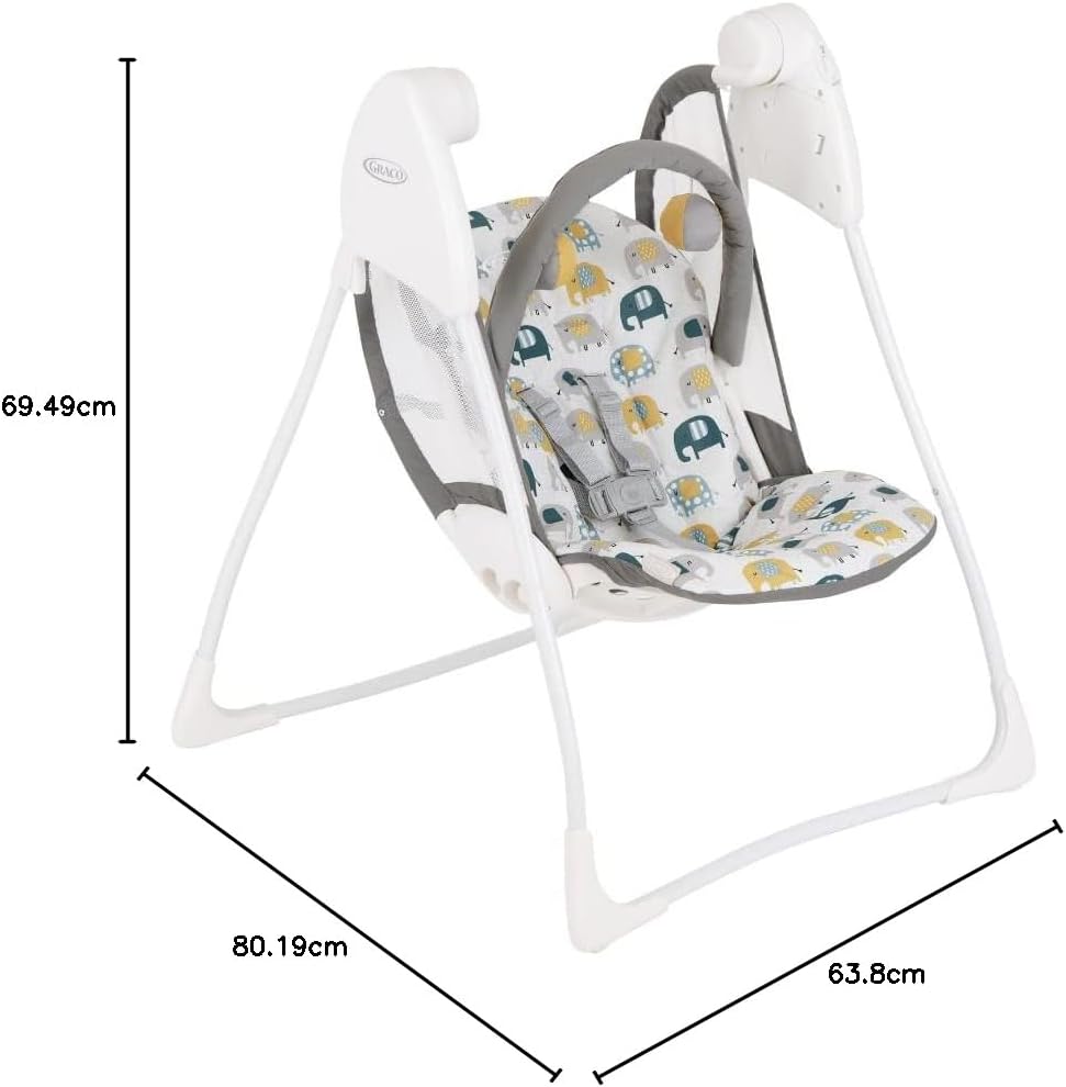 Graco Baby Delight Swing with 2 swing speeds, compact fold and lightweight at only 4.67kg