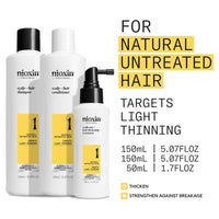 Nioxin Scalp + Hair Thickening System Kits | For Natural, Colored, & Damaged Hair with Light to Progressed Thinning | Strengthen & Boost Hair Density with Niacinamide & Biotin | 1 Month Supply