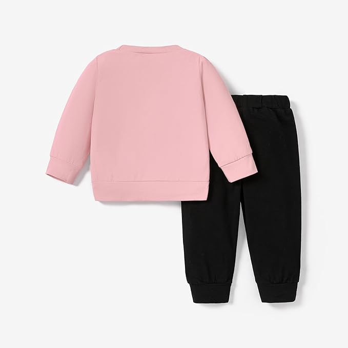 PATPAT Baby Boys Girls Sweatshirt and Tops Toddler Fall Clothes Set Cotton Outfits Long Sleeve Pullover and Casual Jogger Pants 0-3 Years