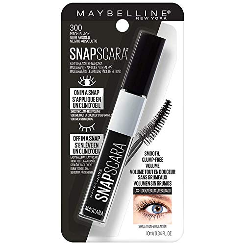 Maybelline New York Snapscara Washable Mascara, 300 WASHABLE PITCH BLACK