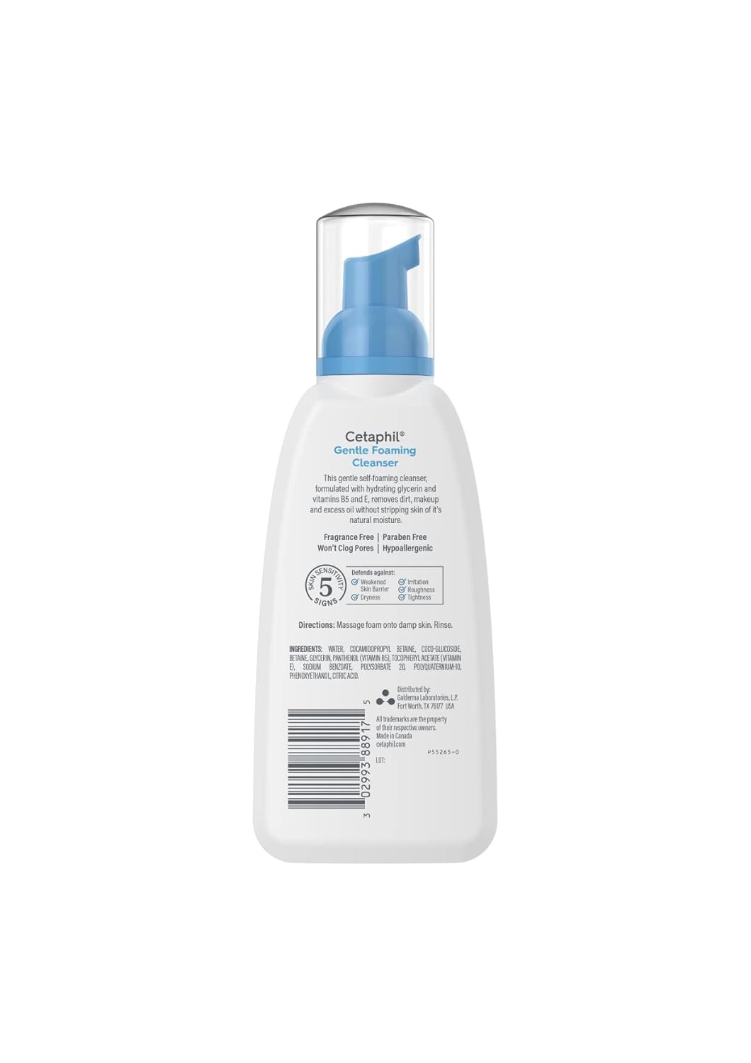 Cetaphil Oil Free Gentle Foaming Cleanser For Dry to Normal, Sensitive Skin, 8oz Pack of 2