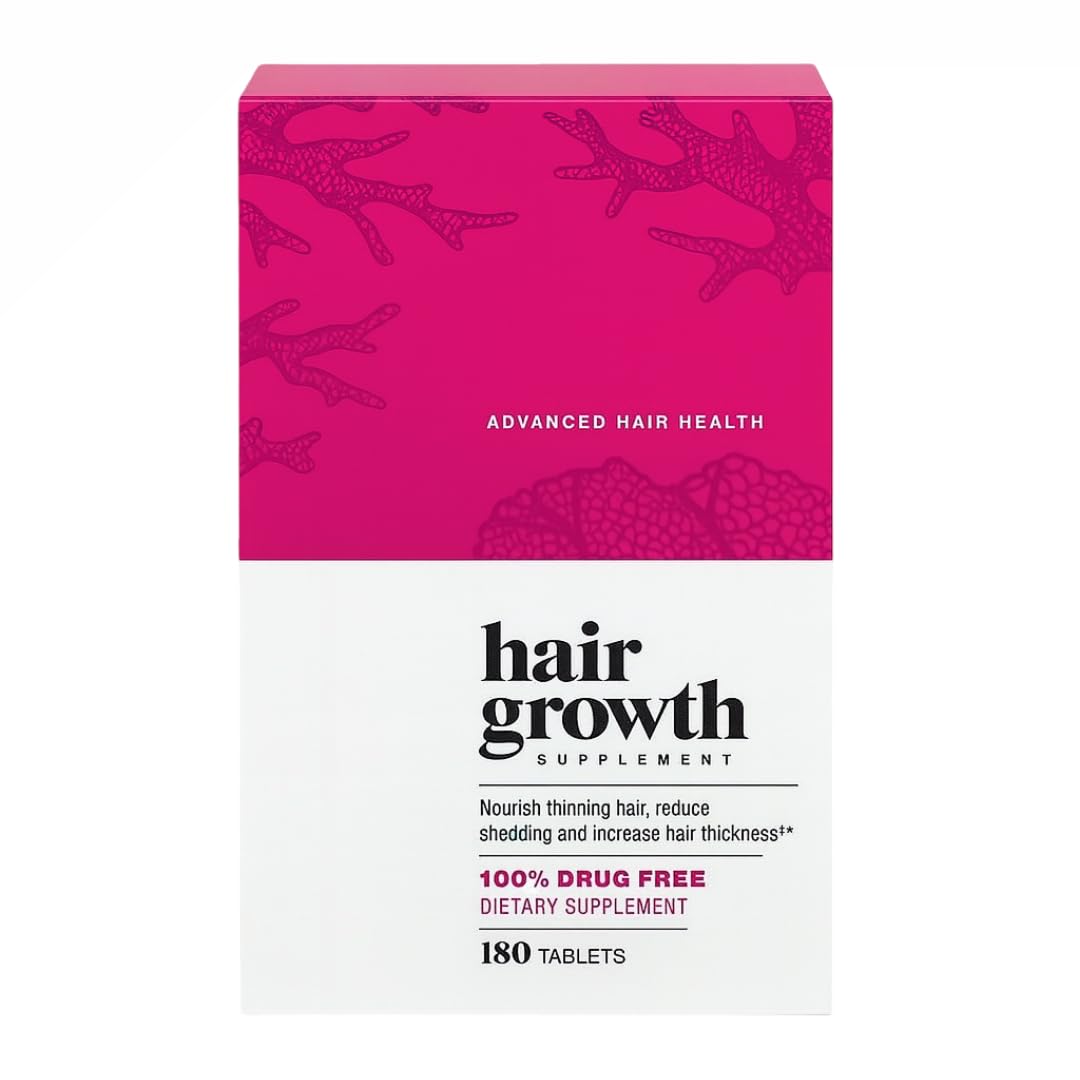 Hair Growth Supplements for Women, Dietary Hair Supplement Tablets, Nourish Thinning Hair, 180 Tablets - 3 Month Supply