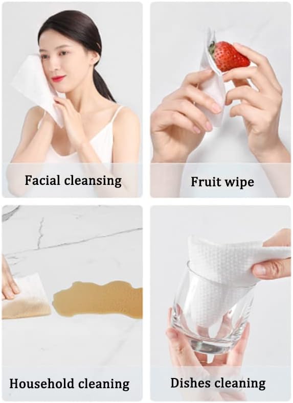 Soft Dry Wipe, 100% Cotton Facial wipes, Disposable Face Towel Lint Free