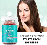 BeLive Biotin Gummies - Skin, Nails & Hair Vitamins with A, C, D, E, B12, Zinc,| 3-Pack-USA Made