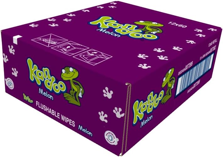 Kandoo Melon Sensitive Wipes | 12 Packs of 60 Wipes (12x60) | Total 720 Wipes