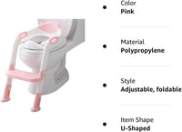 Fedicelly Potty Training Seat Ladder Toddler,Potty Seat Toilet Boys Girls,(Pink)