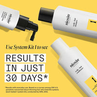 Nioxin Scalp + Hair Thickening System Kits | For Natural, Colored, & Damaged Hair with Light to Progressed Thinning | Strengthen & Boost Hair Density with Niacinamide & Biotin | 1 Month Supply