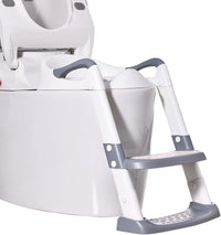 Potty Training Seat with Step Stool Ladder, Toilet for Boys Girls Toddlers-Comfortable Kids Potty Seat with Anti-Slip Safe Pads Ladder (Grey)