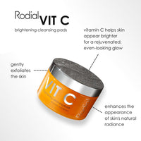 Rodial Vit C Brightening Cleansing Pads - Toning and Purifying Pads, Resurfacing Pads for Day and Night, Vitamin C to Illuminate, AHA Acids to Exfoliate and Salicylic Acid to Tighten Pores