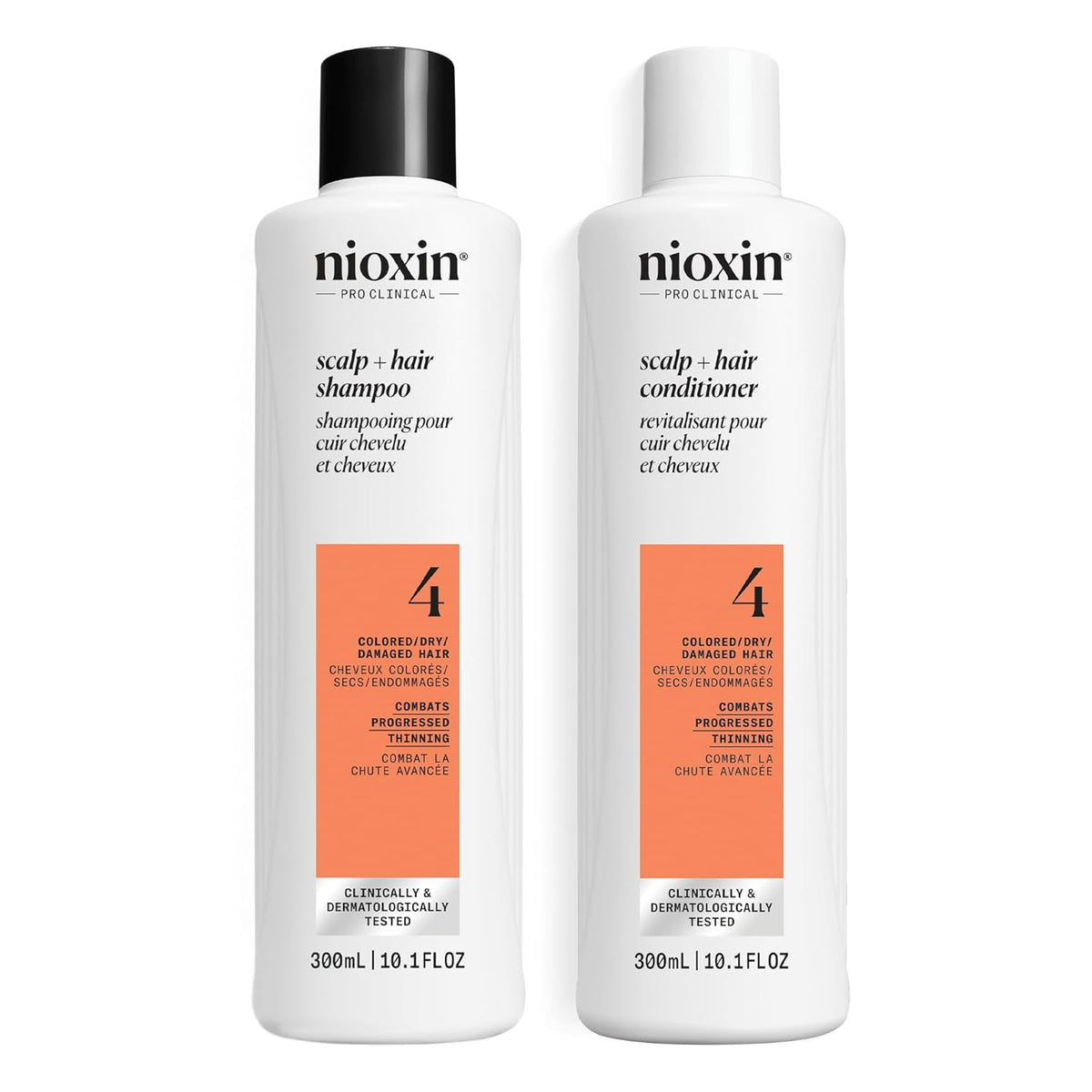Nioxin Duo Kit | System 4 Scalp + Hair Thickening Shampoo & Conditioner, 10.1 Fl Oz Each | For Colored, Dry, & Damaged Hair with Progressed Thinning