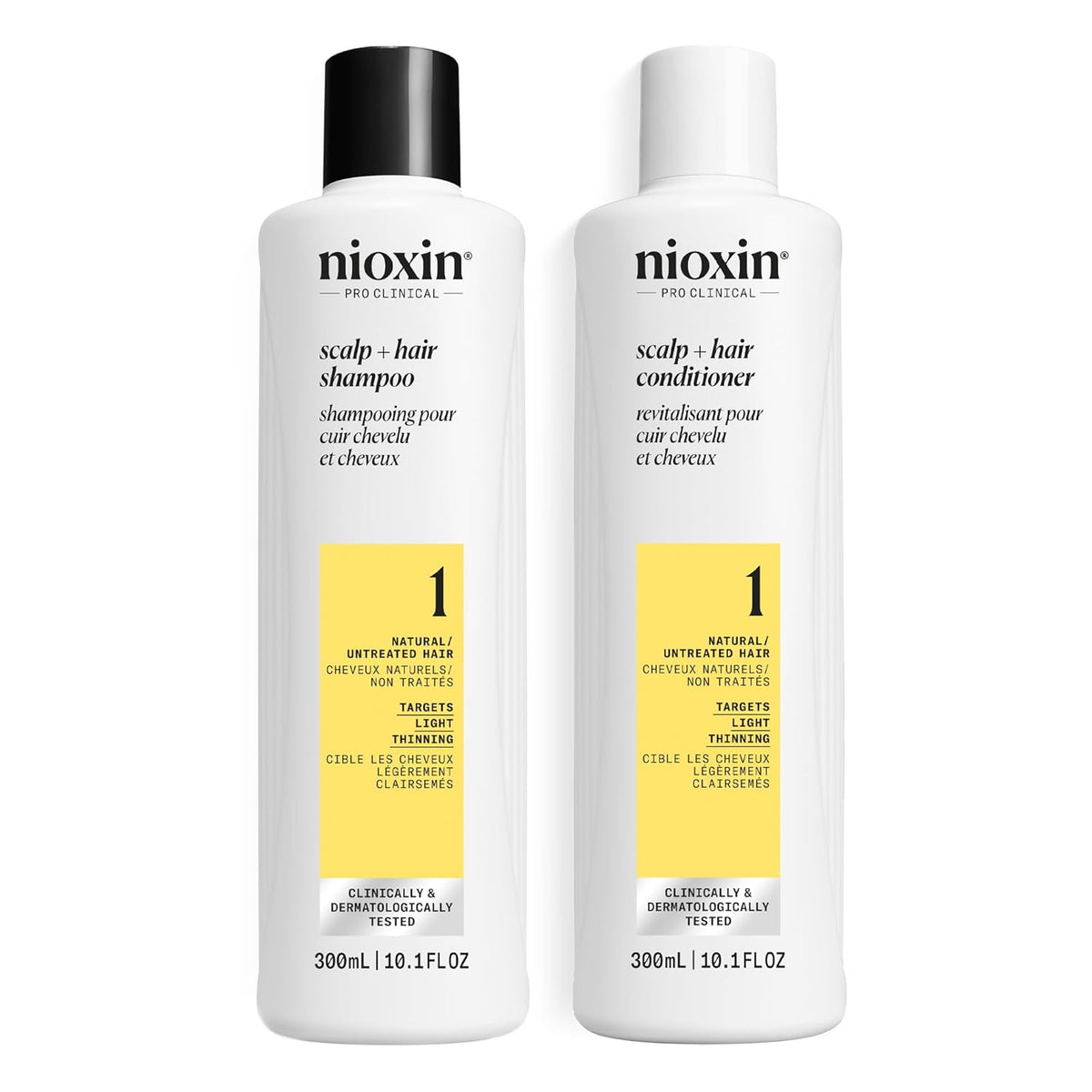 Nioxin Duo Kit | System 1 Scalp + Hair Thickening Shampoo & Conditioner, 10.1 Fl Oz Each | For Natural Hair with Light Thinning