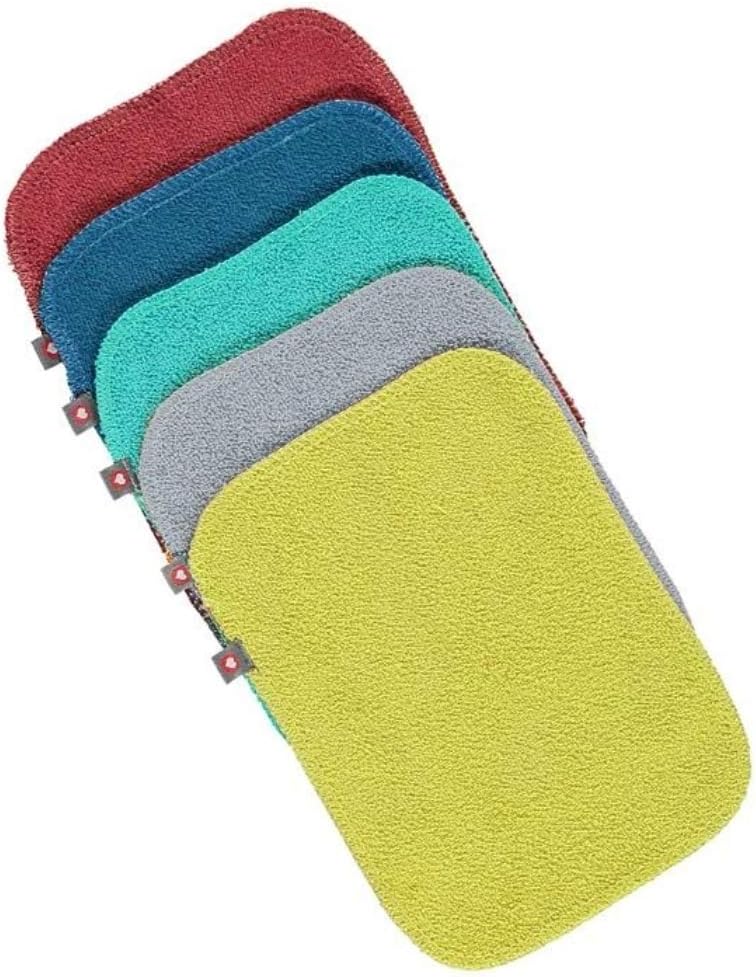 Close Popin Reusable Bamboo Wipes 10 x Washable Baby Wipes 20x15cm Colours Extra Soft Reusable for Baby's Hands Face, Bright