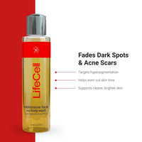 LifeCell Papaya Restorative Anti Aging Face and Body Wash – Gentle Exfoliating Cleanser for Hyperpigmentation, Acne Scars, Dark Spots & Dull Skin – 6oz