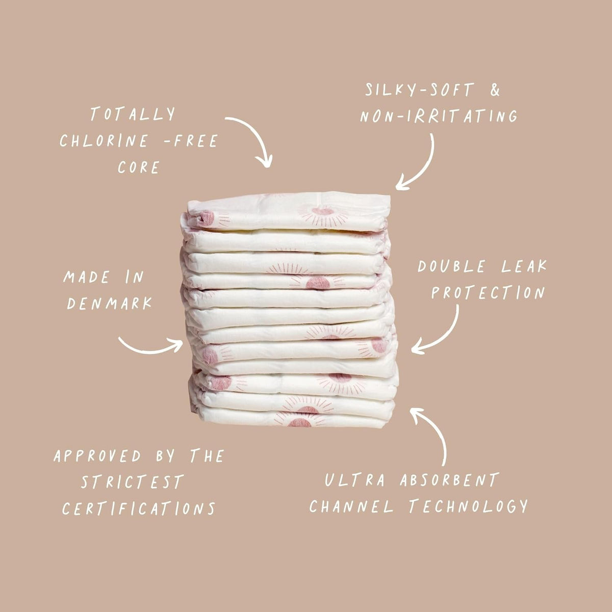 Joonya Baby Nappies, Size 1 XS (2-4 kg) - 1 Bag of 32 -NonToxic, Eco-Friendly, Overnight Use - Made in Denmark