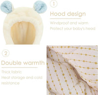 KEOYA Newborn Infant Unisex Baby Thicken Fleece Coveralls Romper Hooded Footies Cute Rabbit Snowsuit Outfit 0-18M
