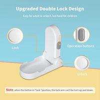 REDTRON Door Level Lock (Upgraded), 2 Pack Baby Door Safety Locks with 3M Adhesive, Childproof Door Handle Lock for Bedroom, Bathroom, Kitchen, Easy to Install, No Tools Required (White)