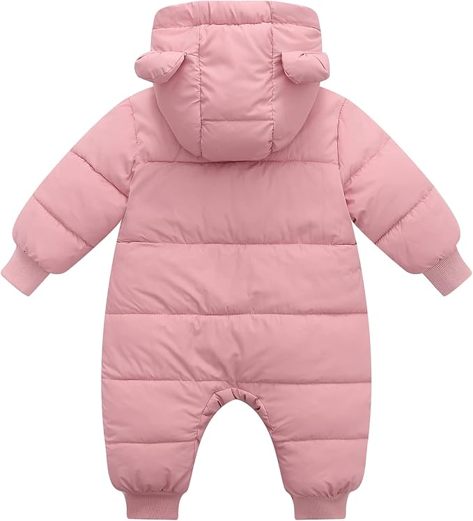 Baby Snowsuit Infant Boys Girls Winter Warm Jumpsuit Thick Hooded Bodysuit One Piece Snow Wear Romper