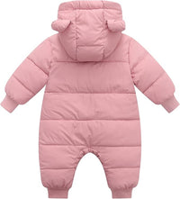 Baby Snowsuit Infant Boys Girls Winter Warm Jumpsuit Thick Hooded Bodysuit One Piece Snow Wear Romper