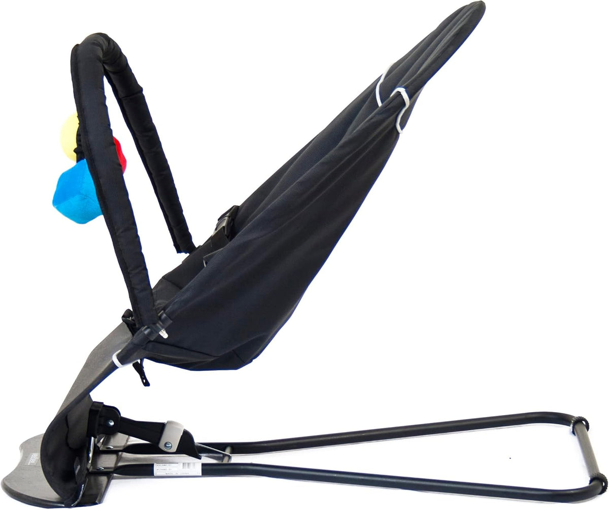 VeeBee Baby Minder Bouncer with Toy Bar, Brilliant Black