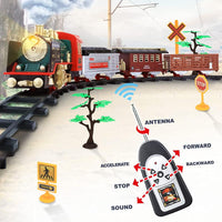 Remote Control Train Set,Sound and Lights Smoke Steam Locomotive Engine Train,Christmas Tree for 3 4 5 6 7 8+ Year