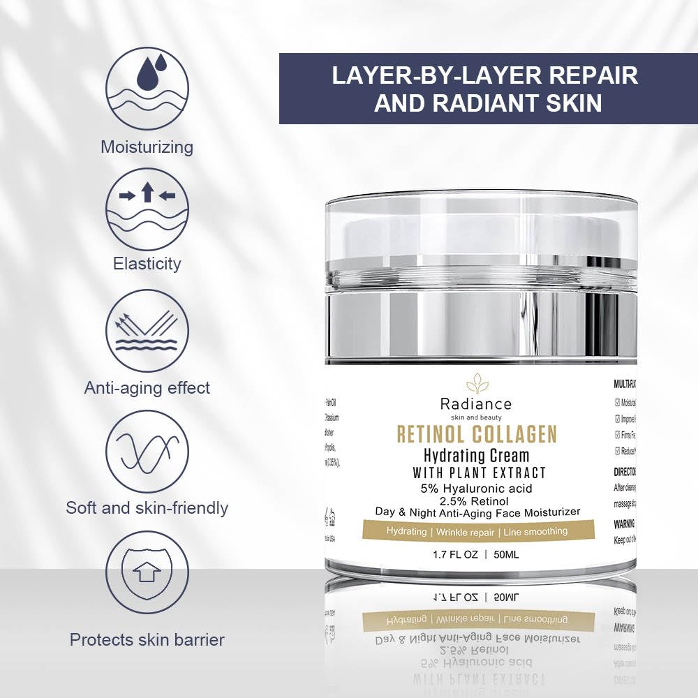 RADIANCE All Natural Retinol Intense Cream for Face Retinol Cream For Face Moisturizer Anti-Aging