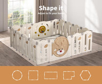 Bopeep Kids Playpen Baby Safety Gate Toddler Fence Child Play Gam(16 Panels-190cmx158cmx63cm)