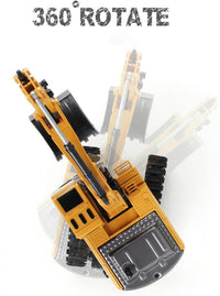 Remote Control Excavator Toy,DRSM RC Excavators - Metal Shovel Digger Vehicles with Lights Sounds and 360° Rotation Digging Sand, Christmas & Birthday Aged 3 4 5 6 7 8 9 10+ Year Old