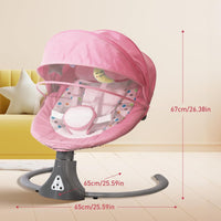 Electric Baby Swing Chair: Baby Rocker with Bluetooth Remote Control - Baby Bouncer Chair 5 Speeds & 12 Preset Lullabies Toddler Swing with 3 Timers for Newborn Boys & Girls (Pink)