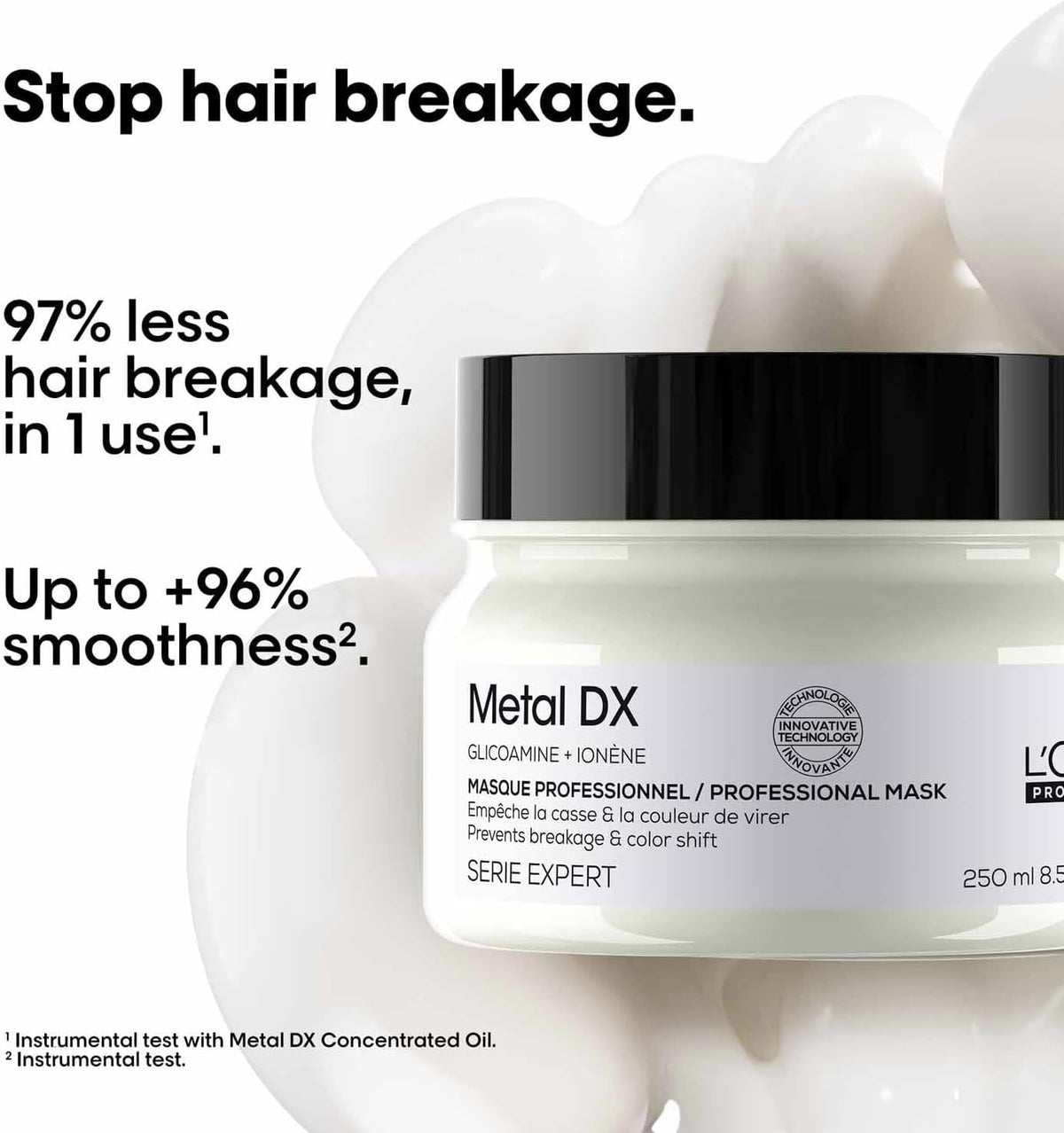 L'Oréal Professionnel Hair Mask for Coloured and Damaged Hair, Long-Lasting Colours & Shine, Series Expert, Metal DX Mask, 250 ml