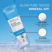 goPure Glow Pure Tinted Mineral SPF 40 PA +++ | Dermatologist-tested Face Sunscreen | Tinted Moisturizer with SPF,Natural Sunscreen