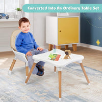BABY JOY 5 in 1 High Chair, Convertible High Chairs for Babies and Toddlers (Khaki)