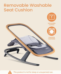 Baby Bouncer, Portable Bouncer Seat for Baby Rocker Chair Infant Bouncy Seat with 3-Point Harness, Infant 2-in-1 Rocker, 0-6 Months