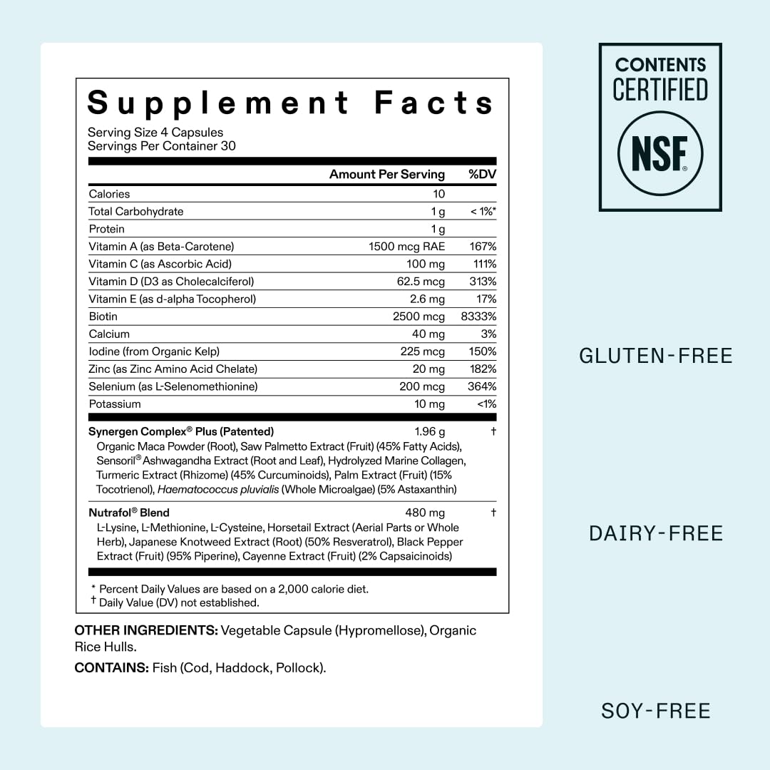 Nutrafol Women's Balance Hair Growth Supplements, Ages 45 and Up