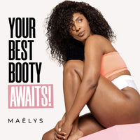 MAËLYS Cosmetics GET-PEACHY Bum Scrub - Smoothening, Brightening Bikini Bum Exfoliator for Bumps and Dark Spots - Helps Reduce the Look of Cellulite