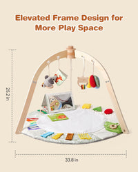Promise Babe Wooden Baby Play Gym & Tummy Time Playmat (0–12M+)