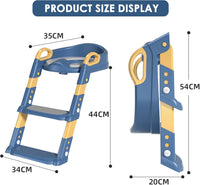Potty Training Seat with Step Stool Toilet Seat for Kids Boys Girls, Comfortable Safe Potty
