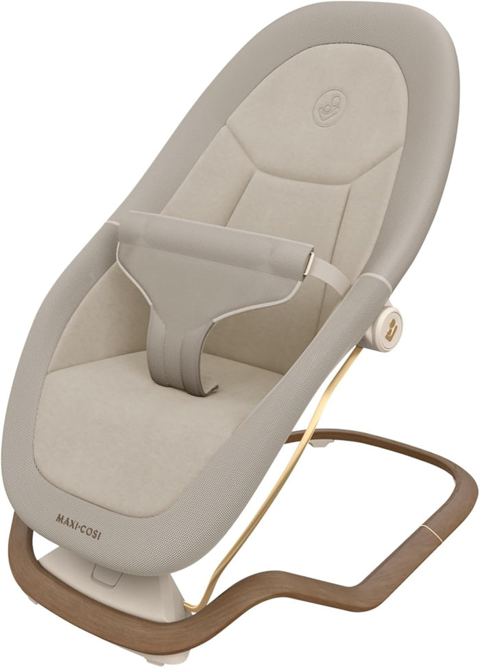 Maxi-Cosi Dove, Baby Bouncer, 0-3 Years, 0-15 kg, Lightweight Baby Bouncer, Foldable, Portable, Natural Bouncing, 3 Recline Positions, Eco Care 100% Recycled Fabrics, Elegance Beige