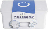Ubbi Baby Wipes Dispenser | Baby Wipes Case | Baby Wipes Holder with Weighted Plate, Keeps Wipes Fresh and Non-Slip Rubber Feet, White
