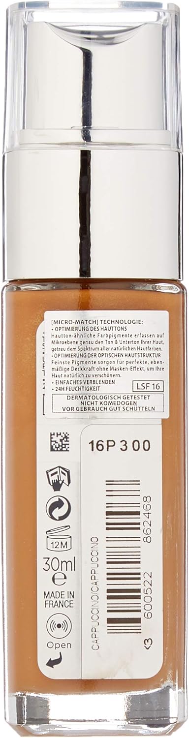 L'Oréal Paris Perfect Match Foundation, Liquid Make-Up, Opaque and Moisturising for a Natural Complexion - 8N Cappuccino (30 ml)