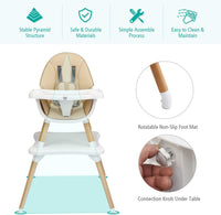 BABY JOY 5 in 1 High Chair, Convertible High Chairs for Babies and Toddlers (Khaki)