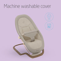 Maxi-Cosi Dove, Baby Bouncer, 0-3 Years, 0-15 kg, Lightweight Baby Bouncer, Foldable, Portable, Natural Bouncing, 3 Recline Positions, Eco Care 100% Recycled Fabrics, Elegance Beige